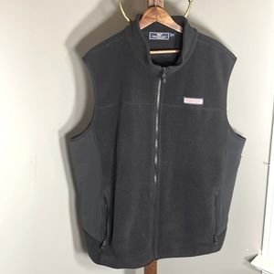 Men’s Vineyard Vines Black Fleece Vest - XL